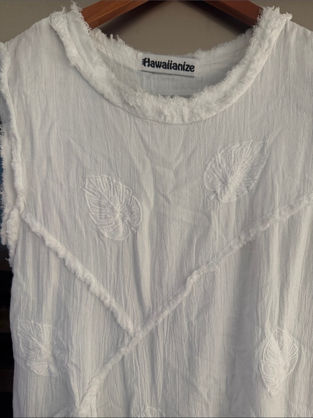 Hawaiianize White Cotton Boho Tunic Dress Cover-Up – XS - Picture 3 of 6